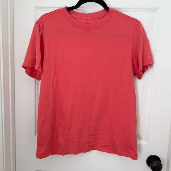 Women Lululemon All Yours Cotton T-Shirt Relaxed Fit in Pale Raspberry - Picture 2 of 6